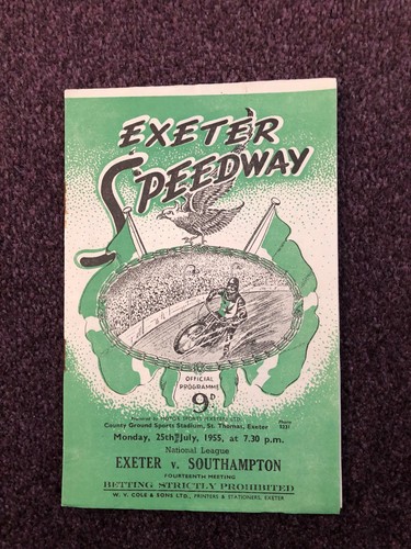 Speedway programme exeter - speedway,