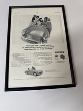 Framed Original 1965 Austin Healey Sprite Magazine Advert Poster Man Cave Retro
