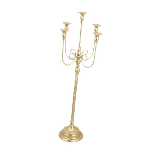 Gold floor candle holder - floor,
