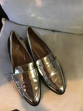 River Island Silver Loafers Size 4 Excellent Condition