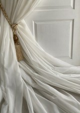 Made to measure Sheers Voile Curtains 196"w 108"d CREAM extra long - More avail.
