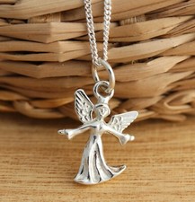 925 Sterling Silver Fairy Guardian Angel Pendant Charm Necklace Jewellery Boxed