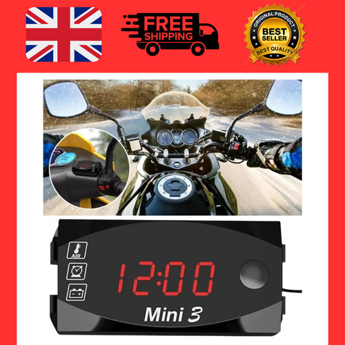 Led motorcycle clock - 3-in-1,