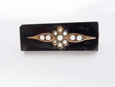Antique Victorian black enamel
