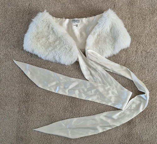 Faux fur ivory wrap wedding - fur,