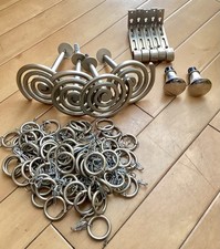 CURTAIN TIE Backs Polished Metal x4 and curtain rings all seen bundle ?