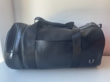 Fred Perry Pique Texture Barrel Bag Black Pre Owned Very Good Condition
