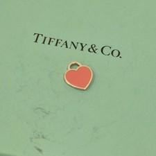 Tiffany & Co Return Mini Pink Heart Silver Pendant Charm For Bracelet Necklace