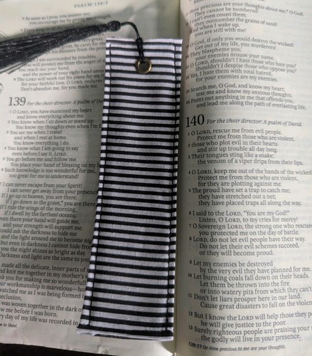 Handmade fabric bookmark black - handmade,