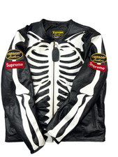 Skeleton Leather Jacket Men