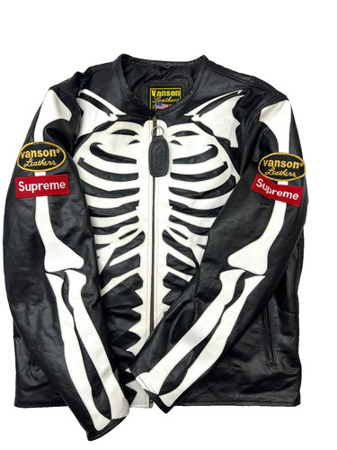 Skeleton leather jacket men - leather,