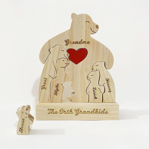 Bear family wooden puzzle - wooden,