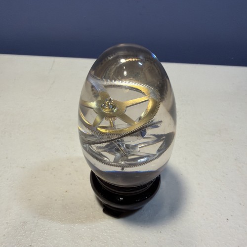 Lucite acrylic egg clock - clock, watch