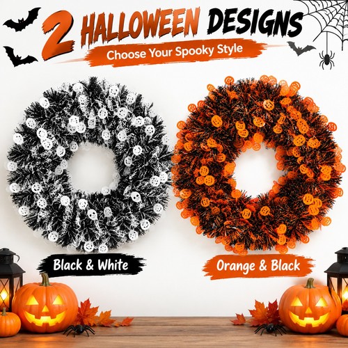 Halloween wreath front door - wreath,