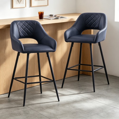 Set bar stools velvet - of, velvet/pu