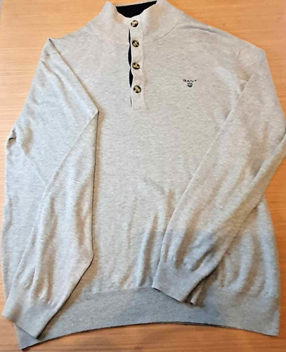 Gant grey button - button, neck