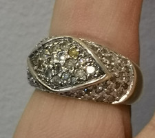 Gents  DIAMOND PAVE Set 10k Ring Solid Gold SIGNET PINKY Ladies SIZE O