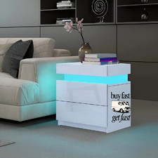 BEDSIDE TABLES WHITE HIGH