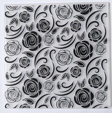 Embossing Folder - 6" x 6" - ROSES - FLOWER - BACKGROUND - Crafting