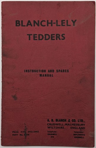 Instruction parts manual - &,
