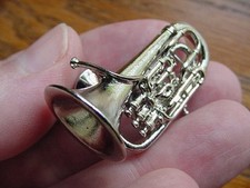 (M-203-B) EUPHONIUM Besson Tac pin JEWELRY BROOCH 3D Silver instrument music