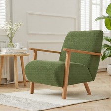 Wooden Frame Chenille Armchair