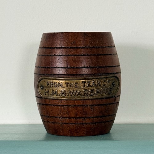 Hms warspite teak barrel - hms,
