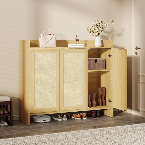 Large rattan shoe storage - rattan,