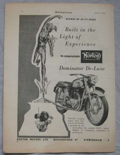1954 norton dominator luxe - norton, de-luxe