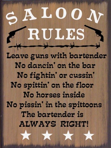 Saloon rules western - western, primitive