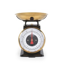 Salter Timeless Mechanical Kitchen Scale– 5kg/11lbs, Stainless Steel Bowl, Black
