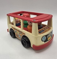 Vintage Fisher Price Mini Bus Little People 1969 Lucky The Dog