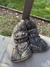 Buffalo SIZE XL Keprotec Motorcycle Bike Waterproof Leather Gloves - Black