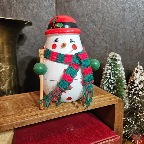 Wooden snowman nesting dolls - snowman,