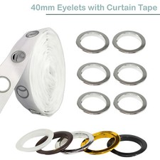 1/2/5M Curtain Tape with 40mm Eyelet Round  Liner Accessories Header Rings