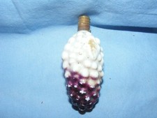 Christmas Figural Light Bulb Grapes Vintage Glass Old Decoration Working