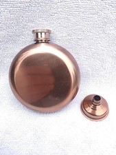 Hip Flask and Funnel Set 140ml Copper Plated ( Barcraft ? ) .