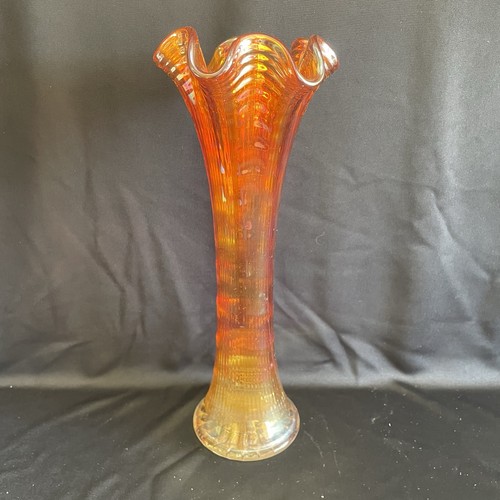 Art glass vase - vase, orange