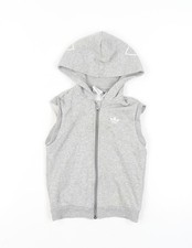 Adidas Girls Grey Sleeveless Hoodie 3-4 Years