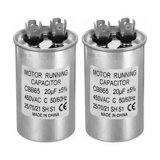 2pcs CBB65 20uf Run Capacitor
