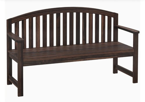 Rustic wooden garden bench - garden,