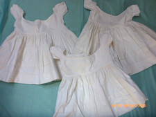 1900’s  Antique Baby Dresses x 3 V6 Redwork Embroidery on Each at The Back