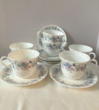 Wedgwood ANGELA Fluted  Tea  Cups and Saucers Set of 6 Bone China