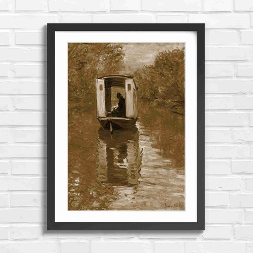 Impressionist barge boat - boat, on