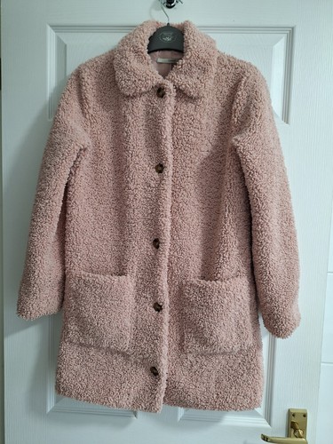 Girls pink teddy fleece coat - girls,