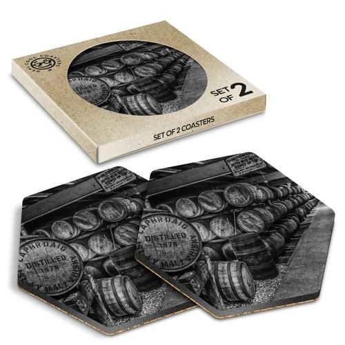 Hexagon coasters bw - coasters,