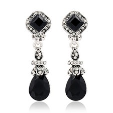 Clip On Earrings Vintage Black