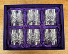Vintage Edinburgh Crystal 'Glencoe' Whisky Tumblers x 6 in original box