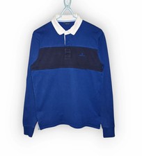Gant Rugby Polo Shirt Mens Blue Size Large Great Condition Rubber Buttons