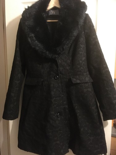 Black gothic brocade fur - black,